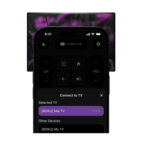 Remote Control TV App on a smartphone