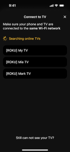 Device Discovery screen